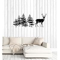 Large Vinyl Wall Decal Trees Deer Nature Decor Hunting Art Living Room Home Stickers Mural (ig5524)