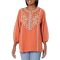 Women's Embroidered Long Tunic with Side Pocket