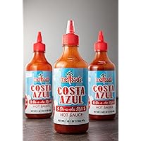 Costa Azul Hot Sauce | 17oz Easy Squeeze Bottle | Sriracha Style Sauce - 3 pack