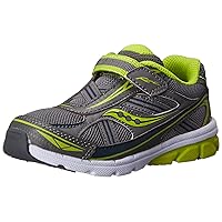 Saucony Boys' Baby Ride Sneaker (Toddler/Little Kid),Grey/Lime,5 M US Toddler