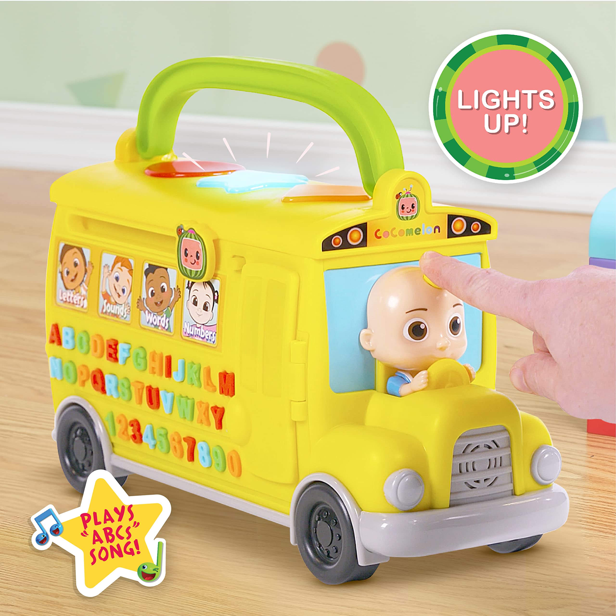 CoComelon Musical Learning Bus, Number and Letter Recognition, Phonetics, Yellow School Bus Toy Plays ABCs and Wheels on the Bus, Officially Licensed Kids Toys for Ages 18 Month by Just Play