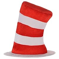 Party City Dr Seuss Cat In The Hat Top Hat for Kids - Dr. Seuss Red & White Striped Hat for Boys & Girls - Halloween Costume Accessories & Headwear