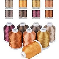 Simthread Brown Embroidery Thread 8 Madeira Colors 550Yards, 40wt 100% Polyester for Brother, Babylock, Janome, Singer, Pfaff, Husqvarna, Bernina Machine
