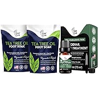 Tea Tree Oil Foot Soak with Epsom Salt - Best Toenail Fungus Treatment, Athletes Foot & Softens Calluses & Toenail Repair Solution