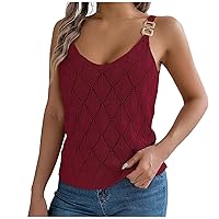 Womens Crochet Tank Tops Knit Sleeveless Pullover Tops Vacation Crop Sweaters Vest Oversized Beach Cover Ups
