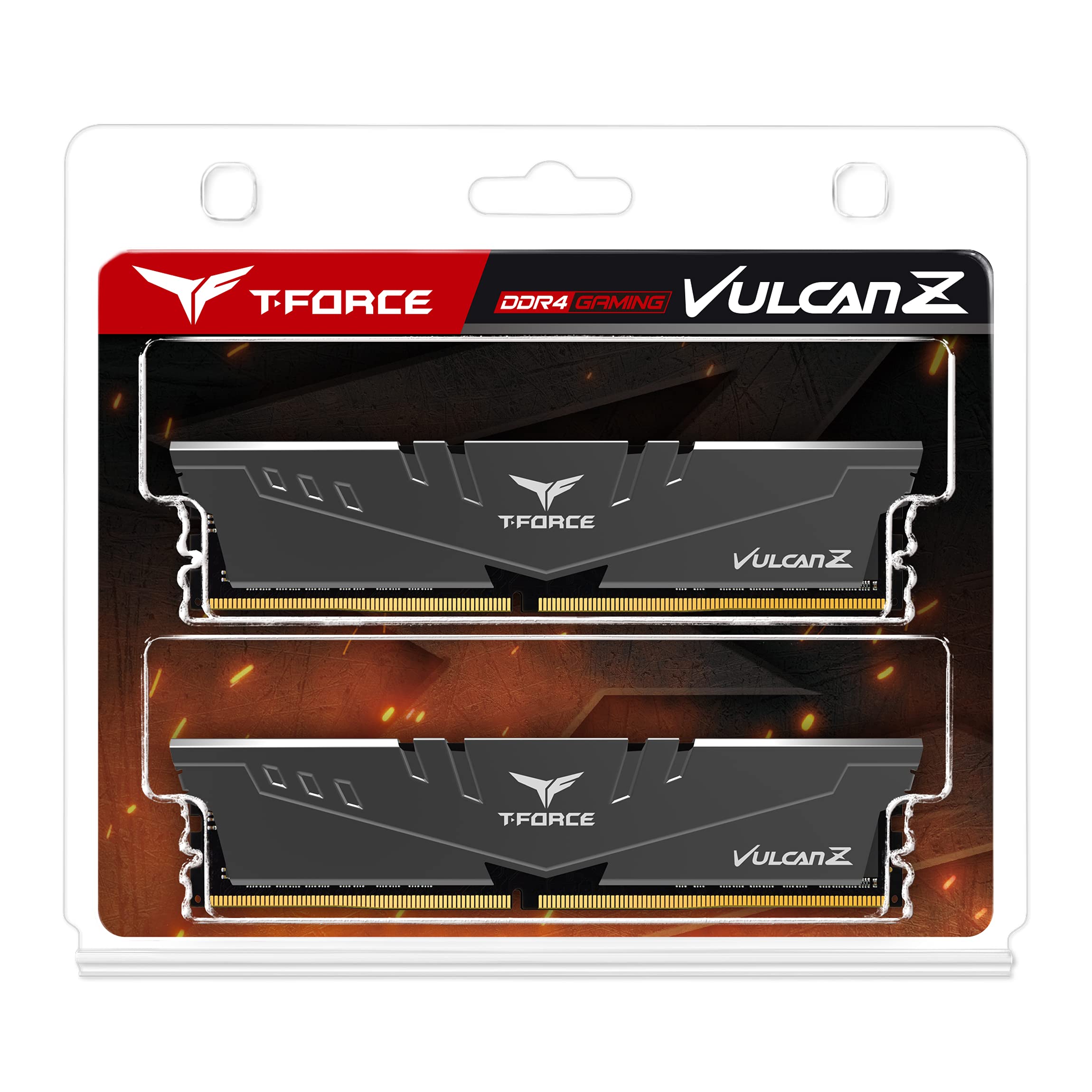 TEAMGROUP T-Force Vulcan Z DDR4 32GB Kit (2x16GB) 3200MHz (PC4-25600) CL16 Desktop Memory Module Ram (Gray) - TLZGD432G3200HC16FDC01