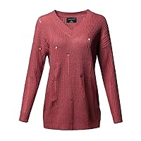 Women's Top Casual Solid Stretch Long Sleeve Knit Sweater