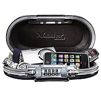 Portable Small Lock Box, Set Your Own Combination Lock Portable Safe, Personal Travel Safe, ‎5900D, Gunmetal Grey