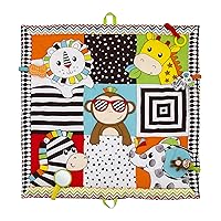 Sassy Baby Eli Elephant Black, White, and Multi-Colored Developmental Tummy Time Play Mat That Squeaks