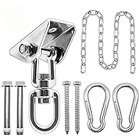 Hammock Hanging Kit with Swing Chain, 1000lbs Capacity Hanging Hooks Heavy Duty 360° Swivel for Yoga, Chair, Tree, Indoor & Outdoor Gym