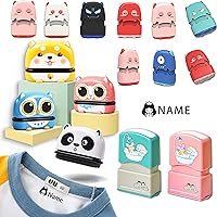 Personalized Name Stamp for Kids Clothing, Custom Name Tag Labels Stickers Stamps Baby Clothes Nursery Permanent Fabric Markers, 13 Styles&36 Icons
