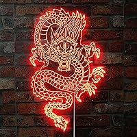 Dragon Flying in the Sky RGB Dynamic Glam LED Sign - Cut-to-Edge Shape - Smart 3D Wall Decoration - Multicolor Dynamic Lighting st06s43-fnd-i0014-c