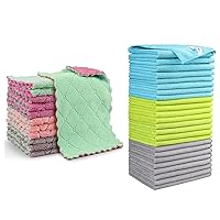 AIDEA Microfiber Cleaning Cloths-24Pack, Softer Highly Absorbent, Lint Free Streak Free for House, Kitchen, Car, Window Gifts(12in.x12in.)