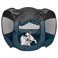 Furhaven Pop Up Playpen Pet Tent Playground - Sailor Blue, Medium