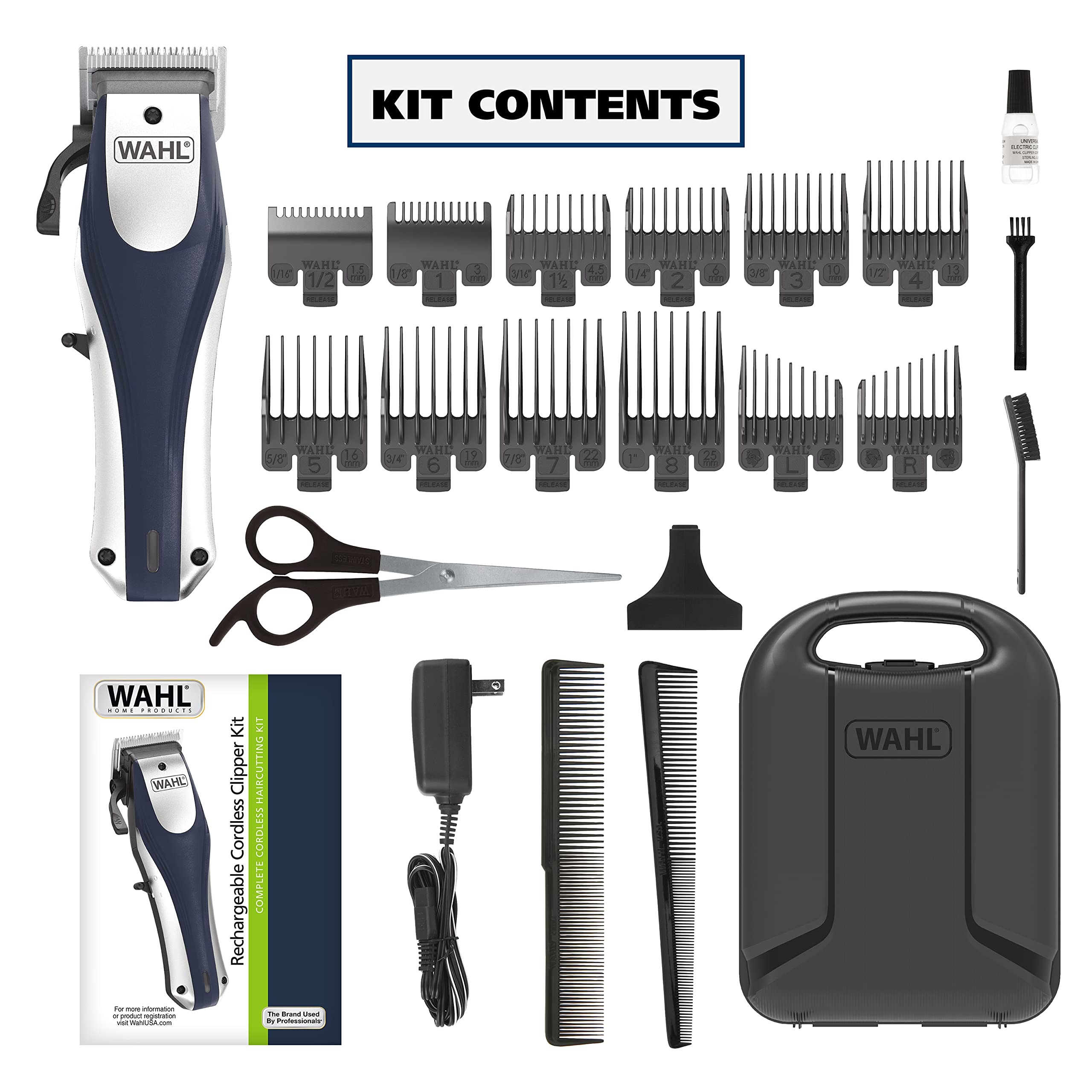 Wahl Lithium Ion Pro Rechargeable Cord/Cordless Hair Clipper Kit for Men, Woman, & Children with Smart Charge Technology for Convenient at Home Haircutting - Model 79470