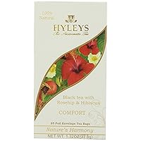 Hyleys Black Tea with Rosehip and Hibiscus - 25 Tea Bags (Comfort) 12 Pack - 300 Tea Bags total