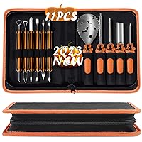 ENVEL Halloween Pumpkin Carving Kit, 11 Pcs Professional Stainless-Steel Pumpkin Pottery Sculpture Modeling Tools Set Heavy-Duty Steel Cutting Easily for Art Crafts,Adults