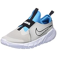 Nike Flex Runner 2 Big Kids' Road Running Shoes (DJ6038-008, Light Iron Ore/Blue Lightning/White) Size 3.5