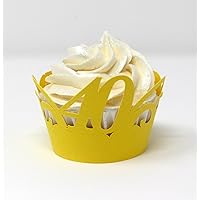 40 Cupcake Wrappers,12pcs (Yellow)