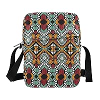 ALAZA Tribal Ethnic Geometric Pattern in Aztec Style Crossbody Bag Small Messenger Bag Shoulder Bag with Zipper for Women Men