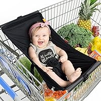 Shopping Cart Hammock for Infants and Toddlers, Cart Seats for Babies, for All Car Seat Models, Grocery Cart Hammock for Baby, Capacity of up to 50 lbs, Black