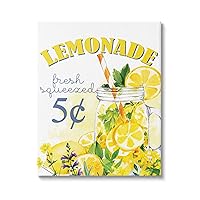 Stupell Industries Fresh Squeezed Lemonade Fruit Jar Summer Vivid Illustration, Design by Kim Allen