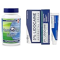 Bundle: Max Strength Hemorrhoid Supplement for Vein Health & Soothing Lidocaine Cream for Rapid Relief - Dual Action Care, Made in USA