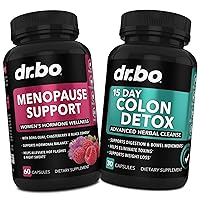 Menopause Supplements & Colon Cleanser Detox - Menopause Support for Hot Flashes, Night Sweats & Mood Swings with Dong Quai, Chasteberry & Black Cohosh - 15 Day Colon Cleanse Detox for Gut Health