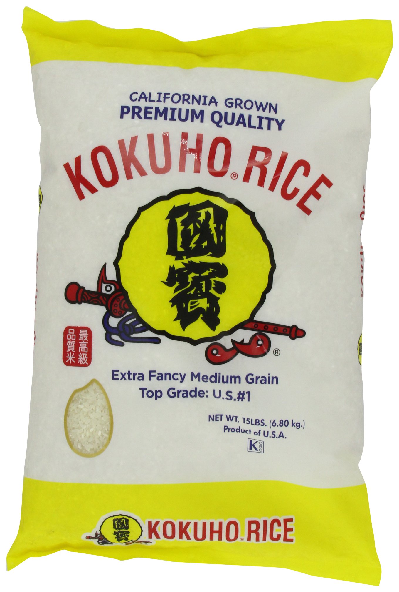 Kokuho Calrose Rice, Nomura Yellow, 15-Pound