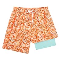 Belovecol Boys Swim Trunks with Compression Liner Anti-Chafe Swim Shorts Quick Dry UPF 50+ Bathing Suits Swimwear 7-20T