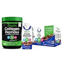 Orgain Grass Fed Hydrolyzed Collagen Peptides Protein Powder - Paleo & Keto Friendly, Amino Acid Supplement, Pasture Raised & Grass Fed Clean Protein Shake, Creamy Chocolate Fudge - Meal Replacement