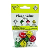 Koplow Games Place Value Dice Classroom Accessories, 26mm-1.02in