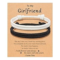 UNGENT THEM Adjustable Rope Couples Bracelets for Men, Boyfriend, Girlfriend, Soulmate, Husband, Wife - Anniversary Valentines Day Birthday Christmas Gift for Him and Her