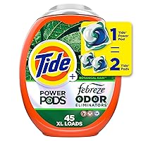 Tide Power Pods Laundry Detergent Pacs with Febreze Freshness with Odor Eliminators, Botanical Rain Scent, 45 Count