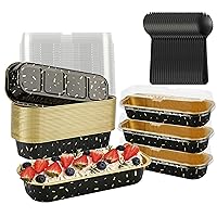 Mini Loaf Pans With Lids, 30PCS 6.8OZ 200ML Mini Cake Pans With Lids Disposable Aluminum Foil Loaf Pans Mini Aluminum Pans with Lids Cupcakes Pan For Mothers Day Gifts Wedding, Meteor Shower