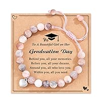 HGDEER Graduation Gifts, Natural Stone Heart Bracelets for 5th 8th Teen Girls