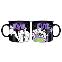 Silver Buffalo Disney Villains Evil Group Ceramic Camper Mug, 20 Ounces