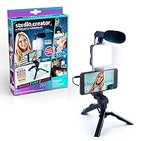 Canal Toys New Studio Creator Podcast & Vlogging Kit – Record Your own podcasts and Vlogs Like Your Favorite influencers! Fold-up Tripod, LED Light & Microphone. Ages 8+