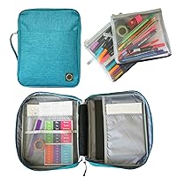 Journal Supplies Storage Case (Teal - Large) - Custom Travel Organizer Holder for B5 Planner, Pens, Journal Supplies and Accessories (Case Only - Supplies Not Included)