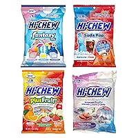 Hi Chew 4 Exciting Variety Pack (Fantasy, Soda, Yogurt, PlusFruit), (Pack of 4)