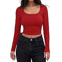 Cropped Summer Pop Blouse Womans Long-Sleeved Gym Frilly Solid Color Shirt Woman Breathable Baggys