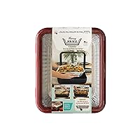 Fancy Panz Classic, Dress Up & Protect Your Foil Pan, Made in USA, Fits Half Size Foil Pans. Hot or Cold Food. Stackable for easy travel. (Red)