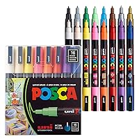  Posca Marker Acrylic Paint Pens Tip width 8mm 15 colors, 2  each, Posca Pens are Acrylic Paint Markers for Rock Painting, Fabric, Glass  Paint, Metal Paint Including Oil Blotting Papers 