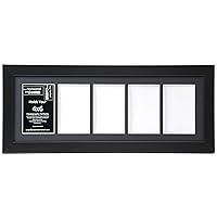 [8x22bk-b] 5 Opening Black Picture Frame Holds 4x6 Media with Black Collage Mat and Glass Face