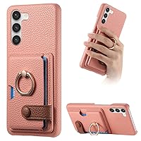 Cell Phone Case Wallet Wallet Case Compatible with Samsung Galaxy S23 Fe Case with Card Holder, Swivel Bracket Ring,Drop Protection Case Slim Phone Cover Back Case Compatible with Samsung Galaxy S23 F