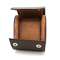 Sprezzi Fashion Luxury Watch Roll Watch Box Brown Made of Italian Saffiano Leather Travel Watch Case Storage for a Watch Handmade with Gift Packaging (Brown)