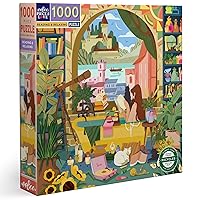 eeBoo: Piece and Love Reading & Relaxing 1000 Piece Square Adult Jigsaw Puzzle, 23
