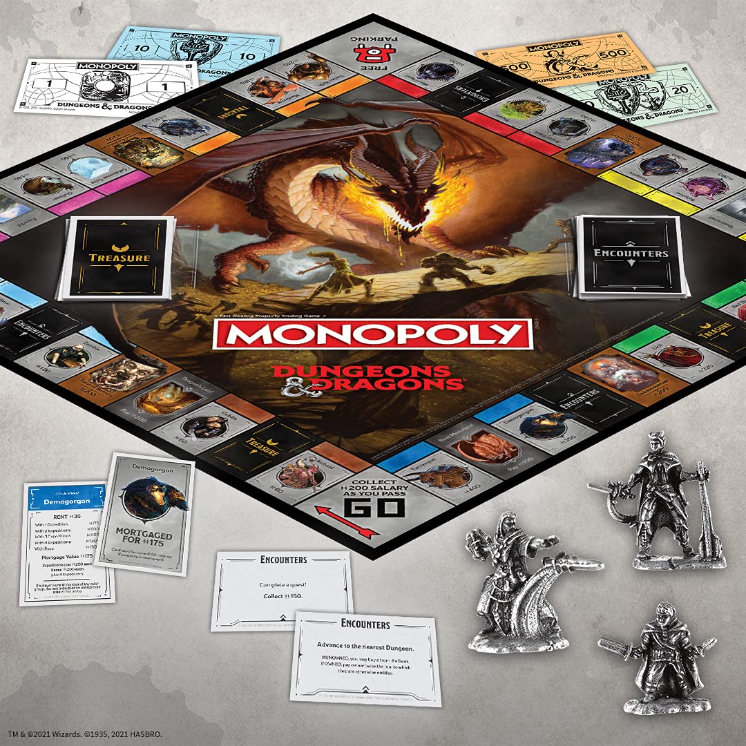Monopoly Dungeons & Dragons | Collectible Monopoly Featuring Familiar Locations and Iconic Monsters from The D&D Universe, 2-6 Players