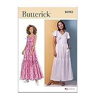 Butterick Easy-to-Make Misses' Tiered Hem Dresses Sewing Pattern Packet, Design Code B6983, Sizes XS-S-M-L-XL-XXL, Multicolor