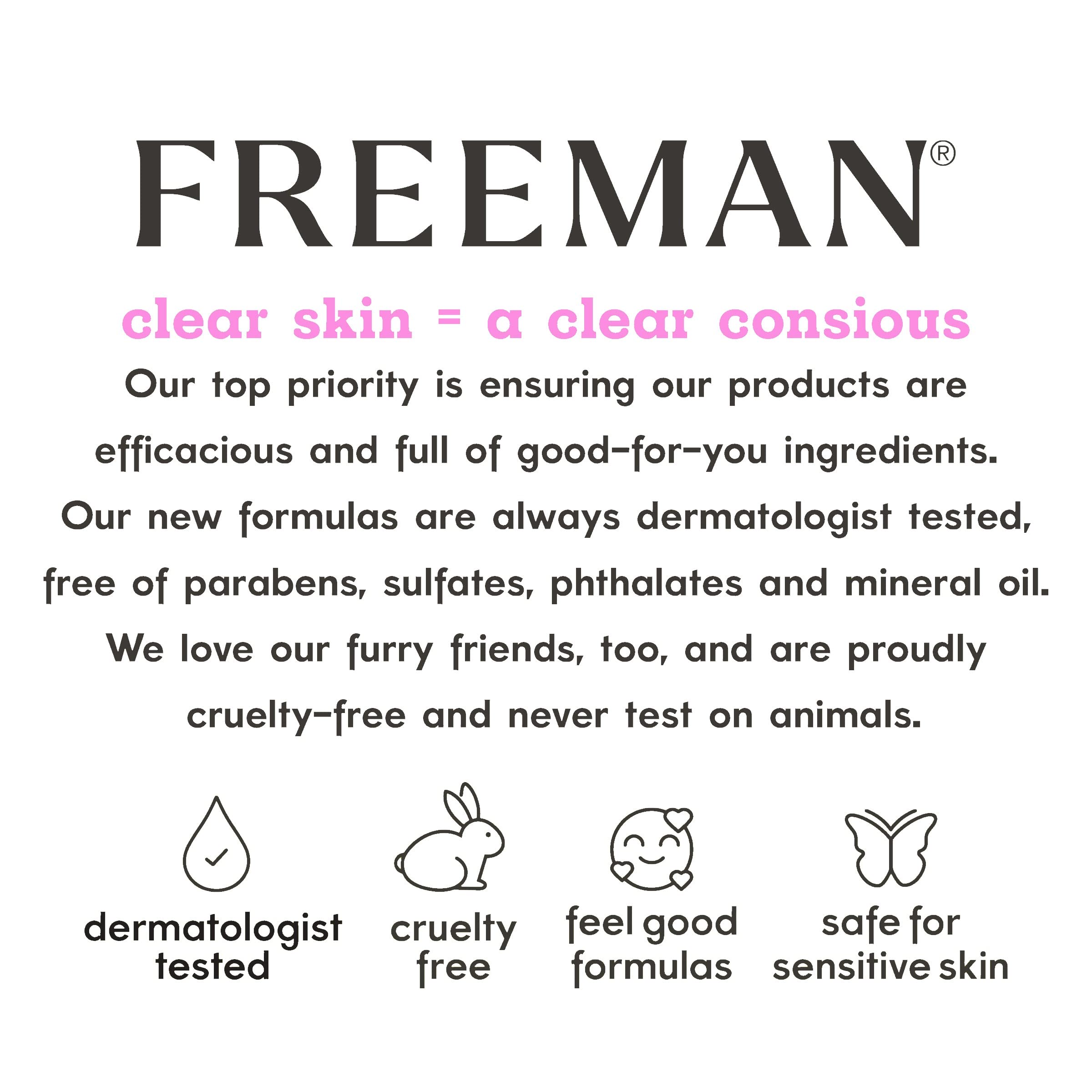 FREEMAN Limited Edition Glacier Water Pink Peony Cream Gel Facial Mask & Charcoal Black Sugar Mud Facial Mask, Hydrating & Detoxifying Skincare Masks, Gift Set, 2 Count, 1.5 fl.oz./44 mL Tubes